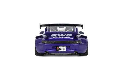 Purple model car with RWB branding on a white background