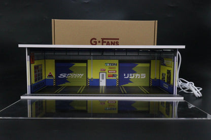 G-FANS 1:64 Garage with Lights Diorama Model (Spoon Theme) 710023