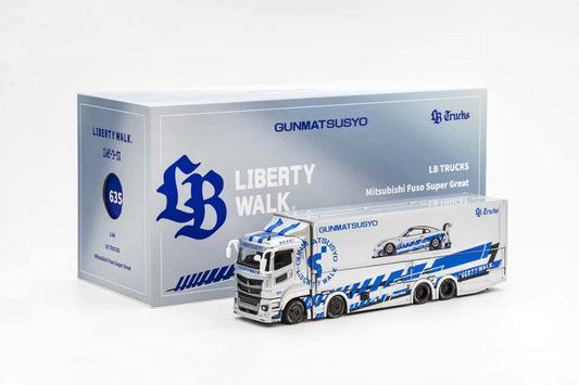 Model truck and packaging with Liberty Walk branding on a white background