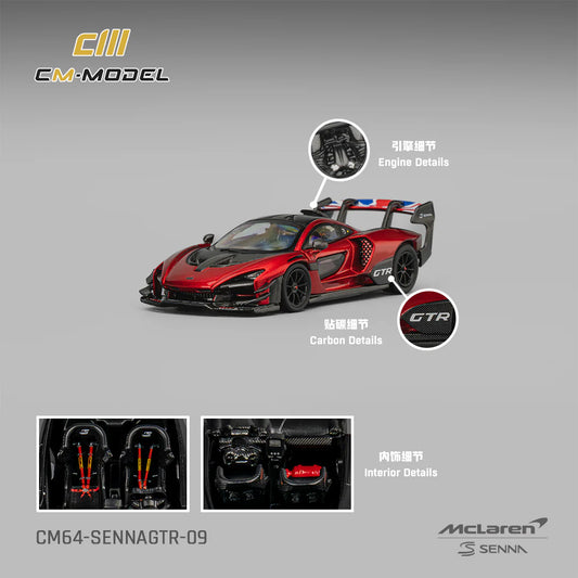 CM Model 1:64 McLaren Senna GTR Metallic Red CM64-SENNAGTR-09 (Preorder)