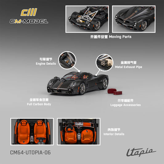 CM Model 1:64 Pagani Utopia Full Carbon with Red Line CM64-UTOPIA-06 (Preorder)