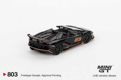 Mini GT 1:64 Lamborghini Aventador SVJ 63 Roadster Nero Aldebaran
