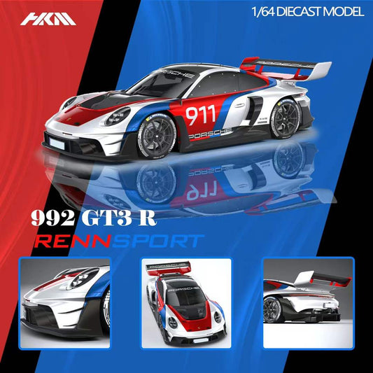 (Preorder) HKM 1:64 Porsche 911 (992) GT3 R Rennsport V.1 [2 Colors]