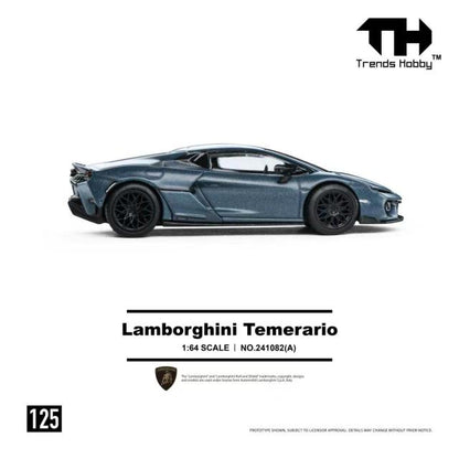 Model of a Lamborghini Temerario car on a white background with 'Trends Hobby' branding.