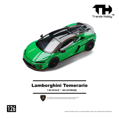 Model car of Lamborghini Temerario by Trends Hobby on a white background