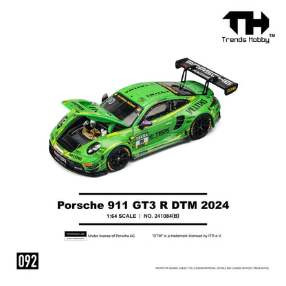 (Preorder) Trends Hobby 1:64 Porsche 911 GT3 R DTM 2024 GREEN 241084(B)