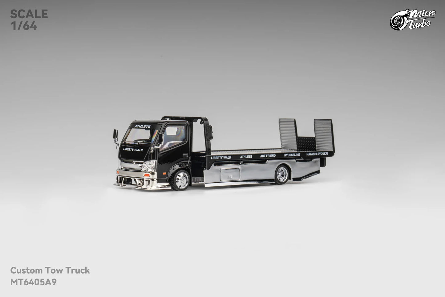 Microturbo 1:64 Custom Tow Truck - Black/Chrome