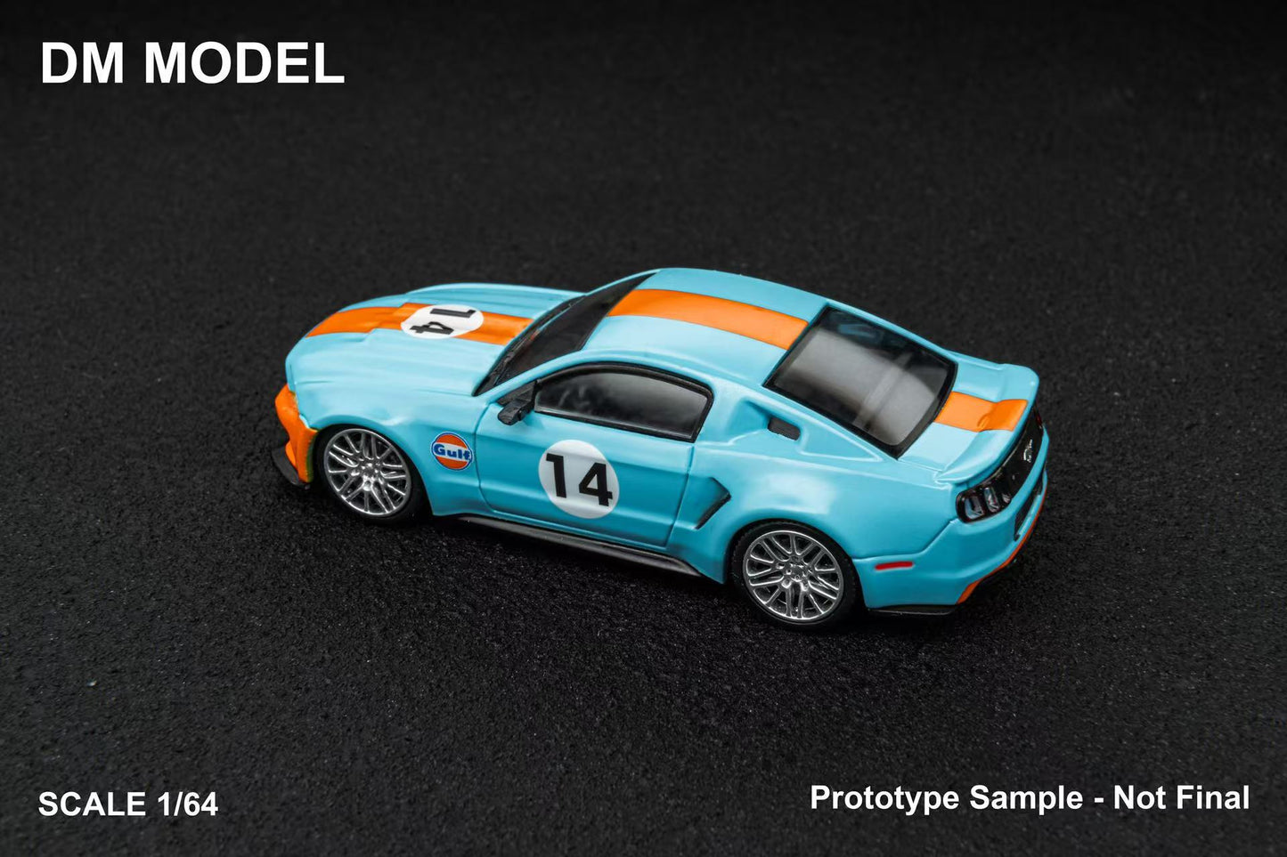 DM Model 1:64 Modified Ford Mustang 2014 [Gulf/White] (Preorder)