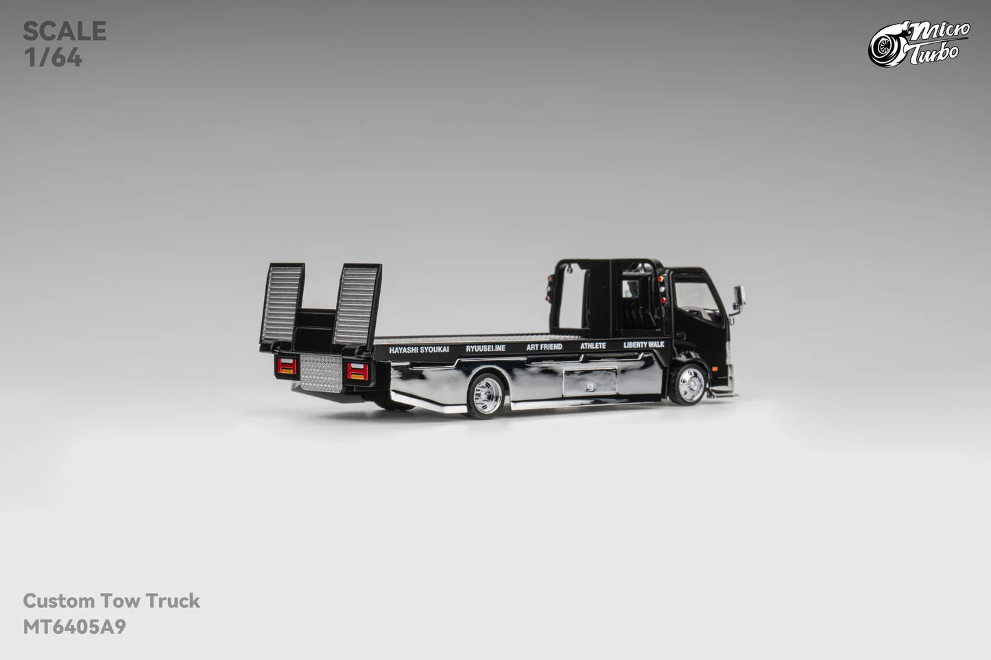 Microturbo 1:64 Custom Tow Truck - Black/Chrome