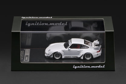 Model car in a clear display case with 'ignition model' branding.