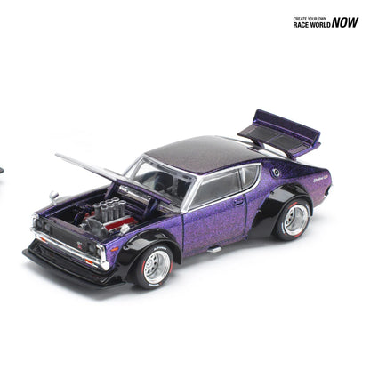 Pop Race 1:64 1:64 Pop Race Nissan Skyline KPGC110 KENMERI Magic Purple Macau GP 2024 PR640213
