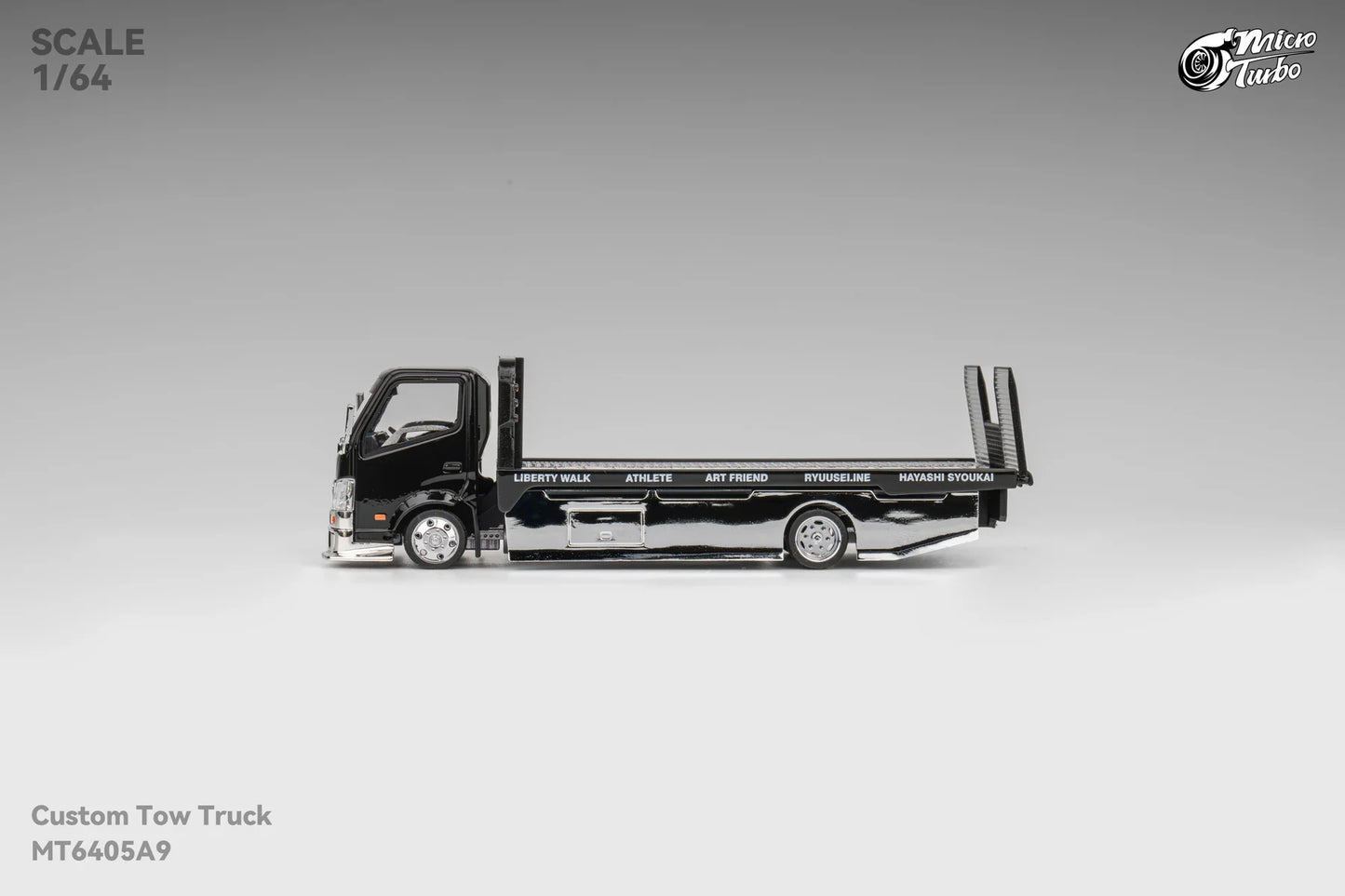 Microturbo 1:64 Custom Tow Truck - Black/Chrome