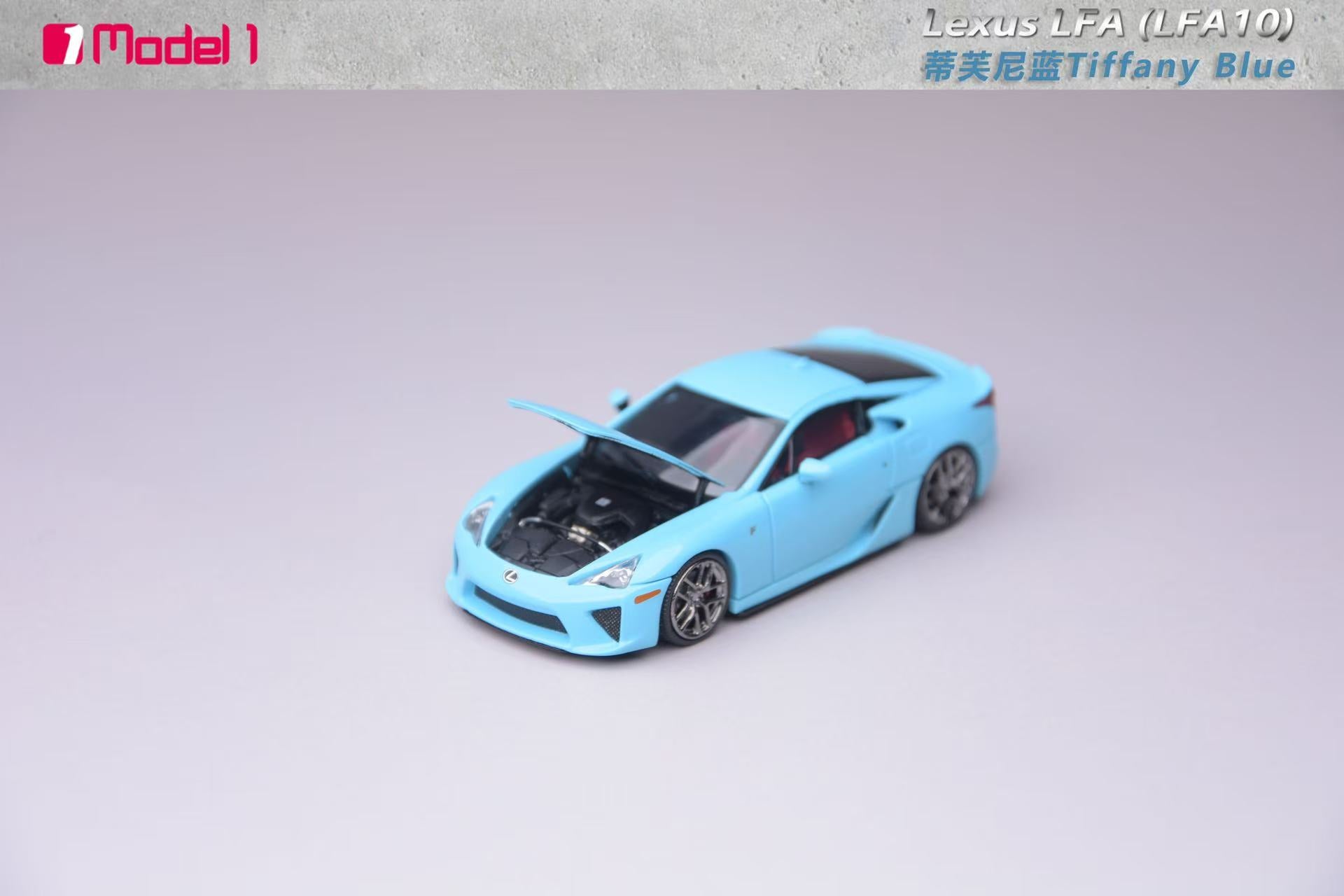 Coming Soon) Model One 1:64 Lexus LFA Matt Black/Tiffany Blue [2