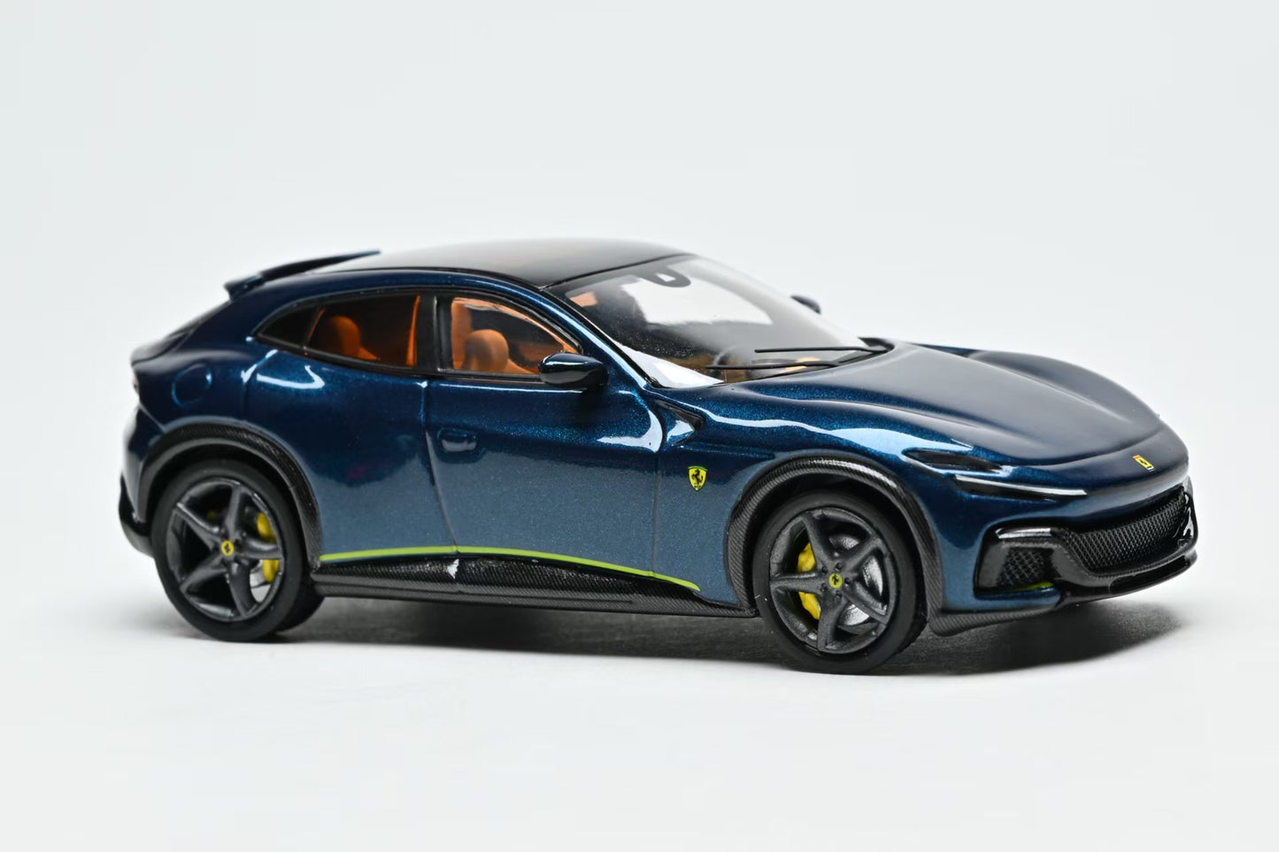 Blue sports car model on a white background