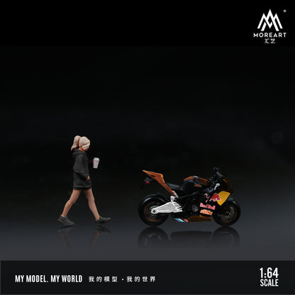 MoreArt 1:64 Red Bull Painted Motorcycle Girl