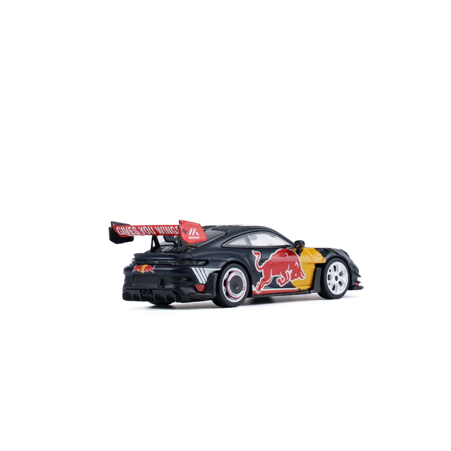 Model car with Red Bull branding on a white background