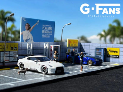 G-FANS 1:64 Diorama Japanese Parking Lot Model 710028