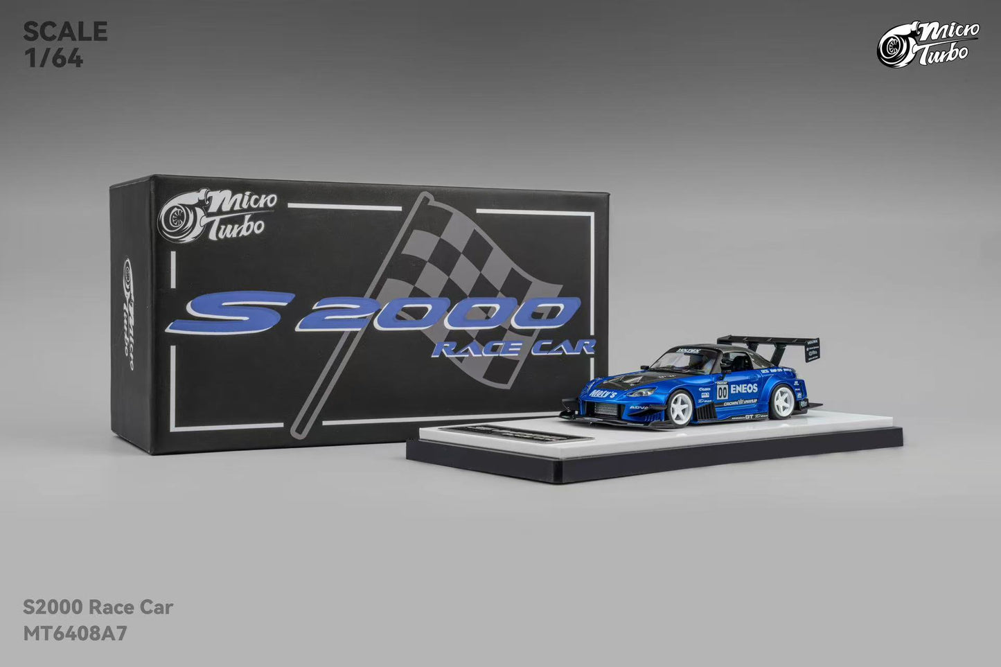 (Preorder) Microturbo 1:64 Custom S2000 Race Car Blue MT6408A7