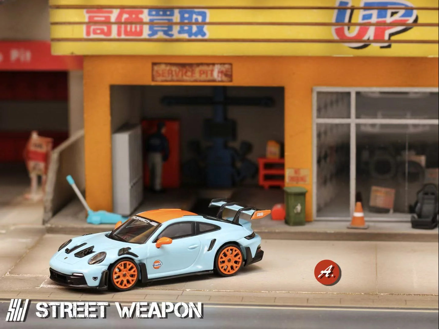 Street Weapon 1:64 992 GT3 RS GULF - Gulf Blue Carbon Top Black Wheels (Preorder)