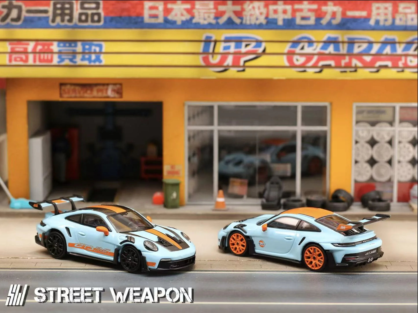 Street Weapon 1:64 992 GT3 RS GULF - Gulf Blue Carbon Top Black Wheels (Preorder)
