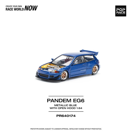 Pop Race 1:64 Pandem Civic EG6 Metallic Blue (Preorder)