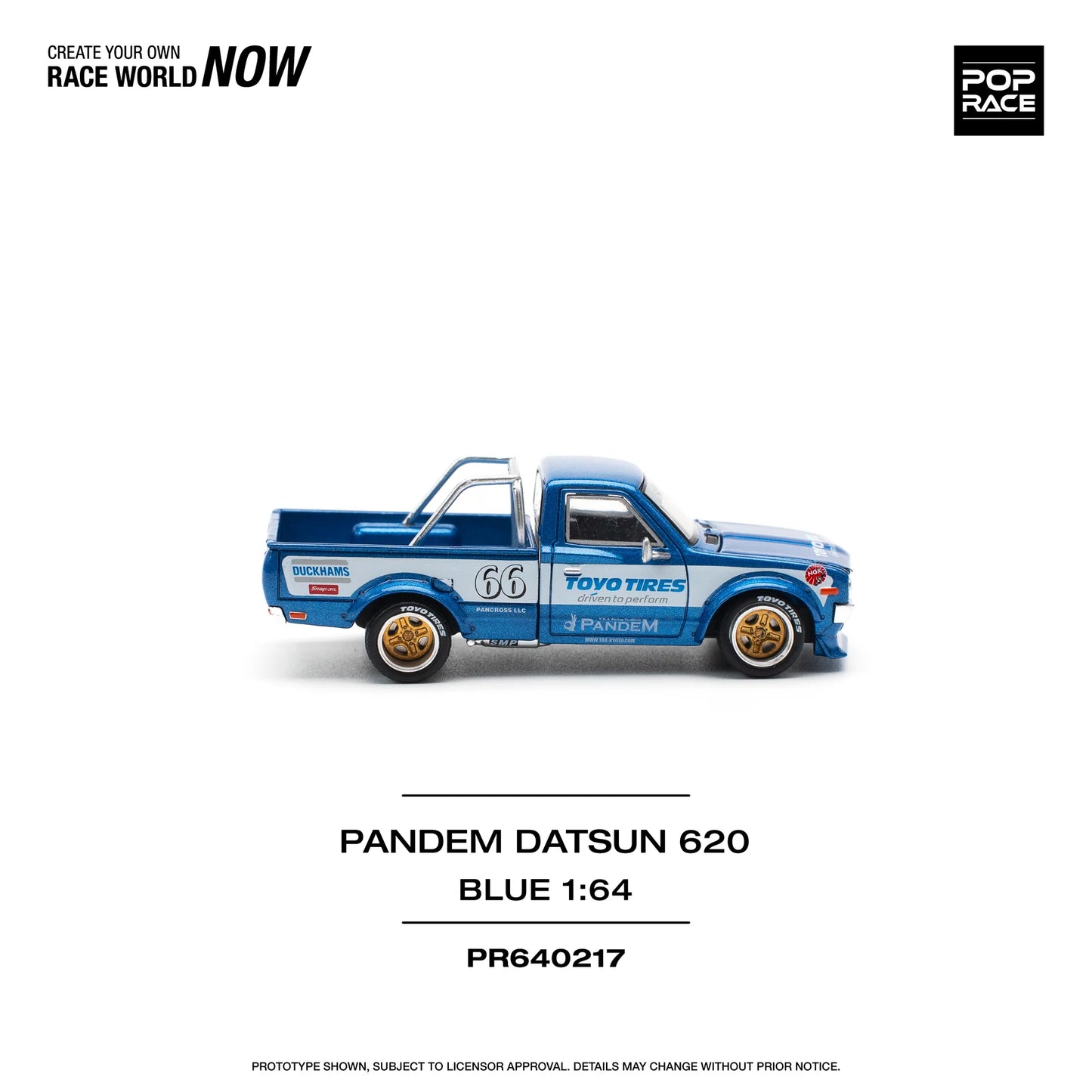 Pop Race 1:64 Pandem Datsun 620 Blue (Preorder)