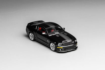 Black model car on a gray background