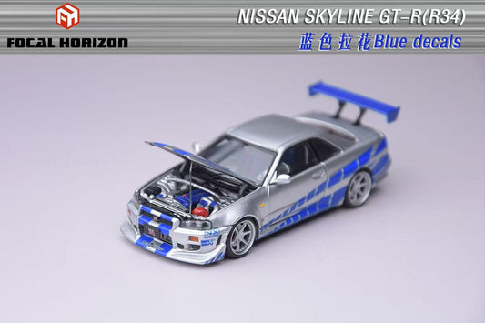 Focal Horizon 1:64 Nissan Skyline GTR R34 Fast & Farious Movie of C-West Modified Version (Preorder)