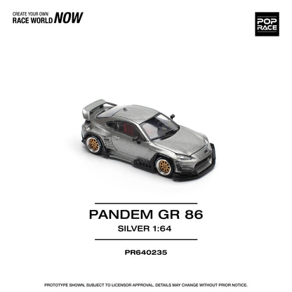 Pop Race 1:64 Toyota Pandem GR86 Silver PR640235 (Preorder)