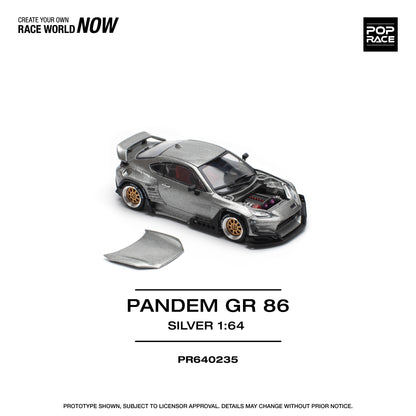 Pop Race 1:64 Toyota Pandem GR86 Silver PR640235 (Preorder)