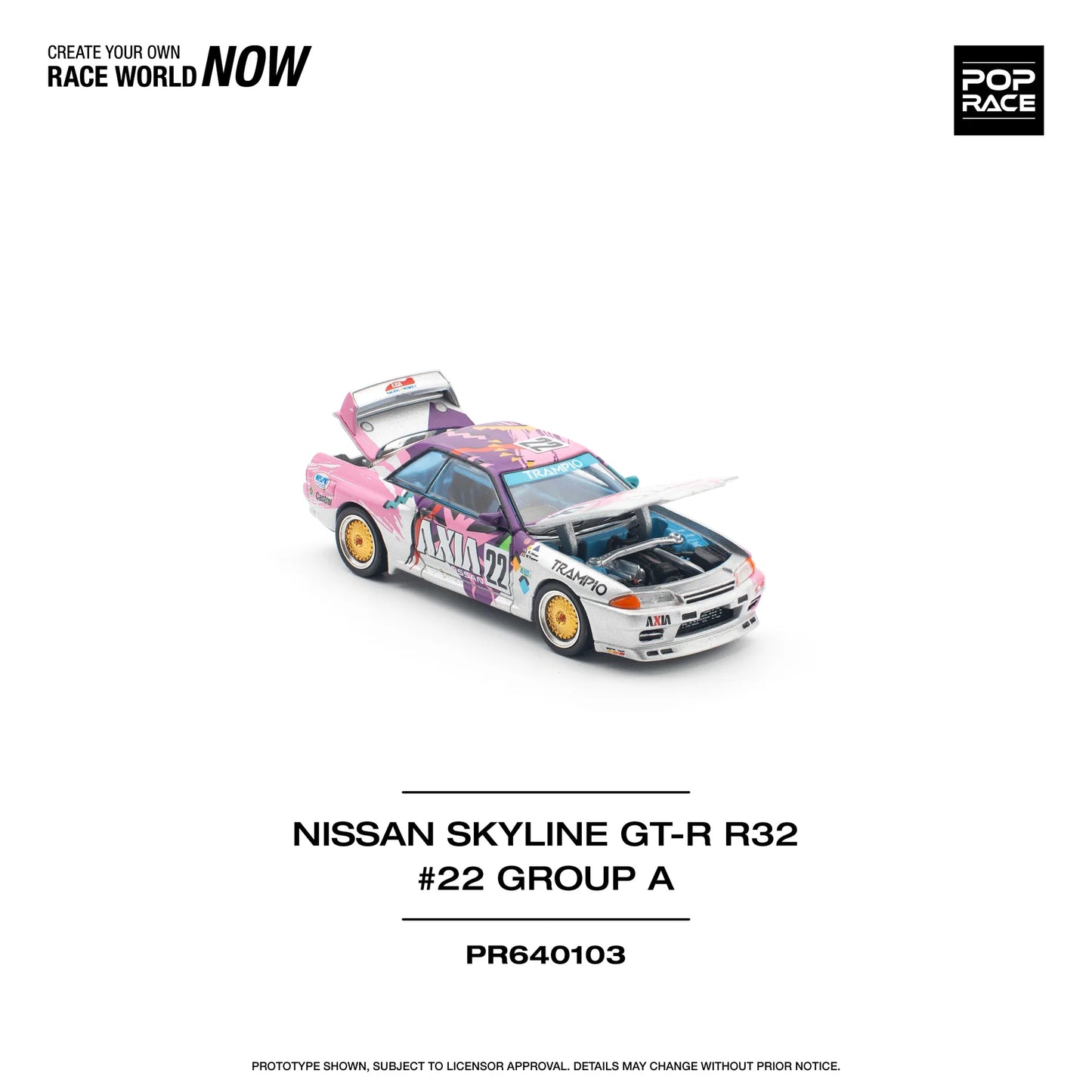 Pop Race 1:64 Nissan Skyline GT-R R32 #22 Axia Group A (Preorder)
