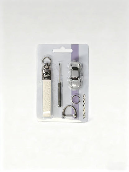 Set of dog training tools on a white background