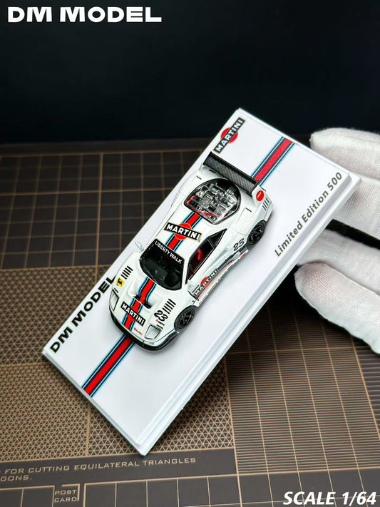 Model car in packaging with 'DIM MODEL' branding on a grid background