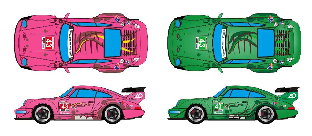 (Preorder) Flame 1:64 Porsche RWB 993/964 Rexy/Roxy Livery [4 Versions]