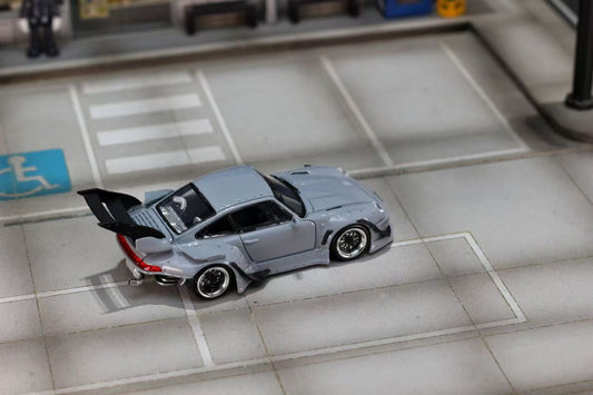 (Coming Soon) Street Weapon 1:64 Porsche RWB 993 Cement Grey [2 Versions]
