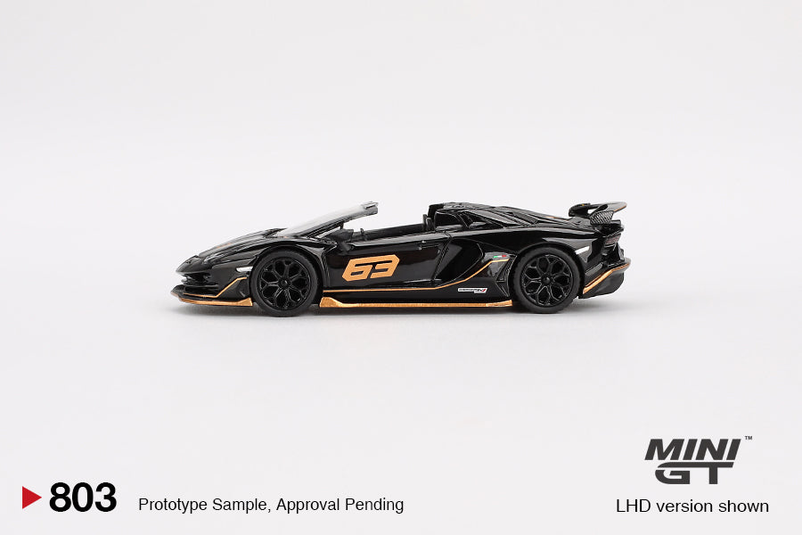 Mini GT 1:64 Lamborghini Aventador SVJ 63 Roadster Nero Aldebaran