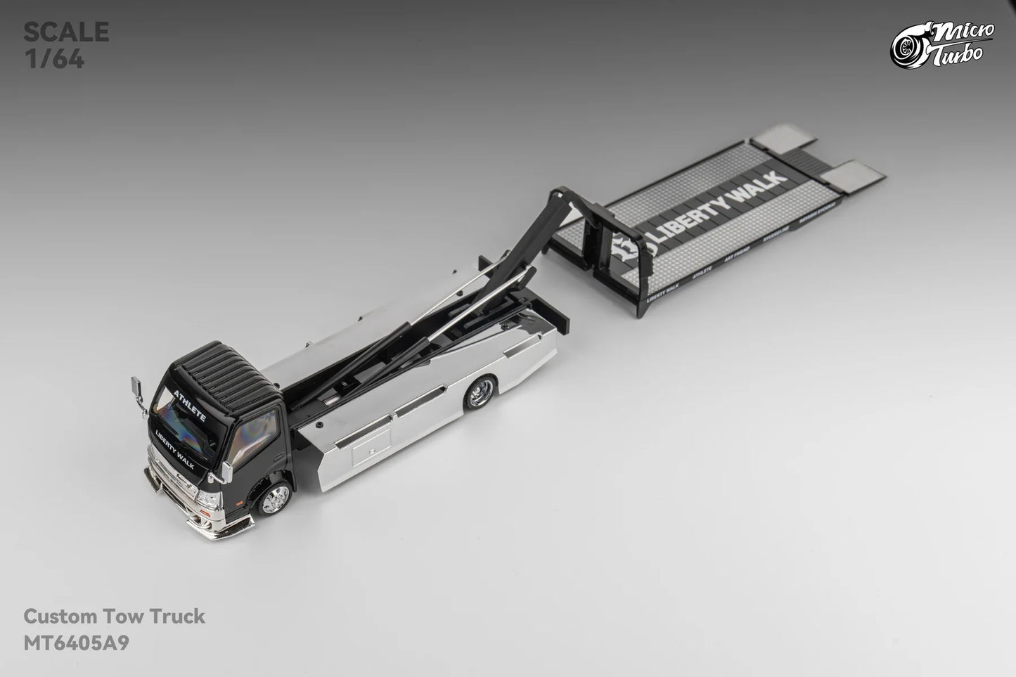 Microturbo 1:64 Custom Tow Truck - Black/Chrome