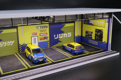 G-FANS 1:64 Garage with Lights Diorama Model (Spoon Theme) 710023