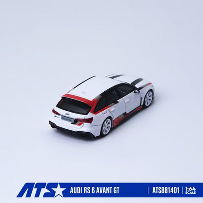 Model car of Audi RS 6 Avant GT on a light gray background