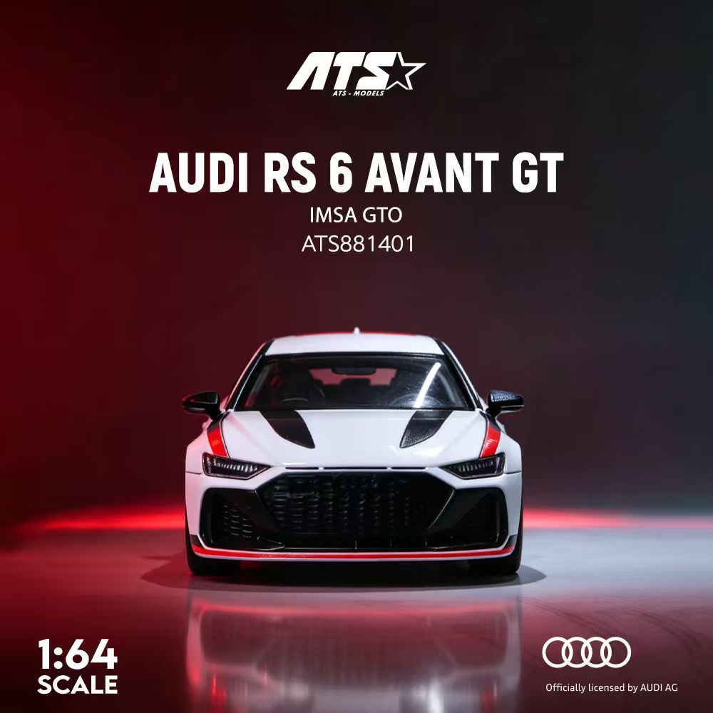 Model Audi RS 6 Avant GT on a dark background with ATS logo