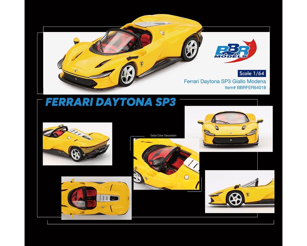BBR Models 1:64 Ferrari Daytona SP3 – Giallo Modena – Limited Edition