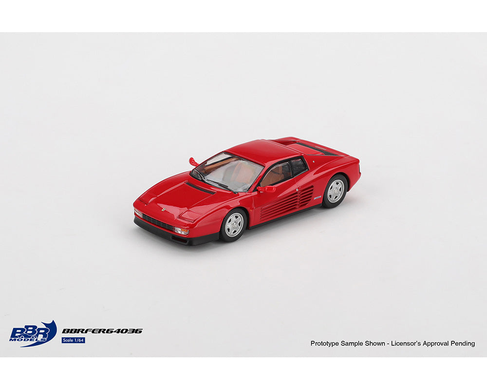 Red model car on a white background with BBR Model logo.