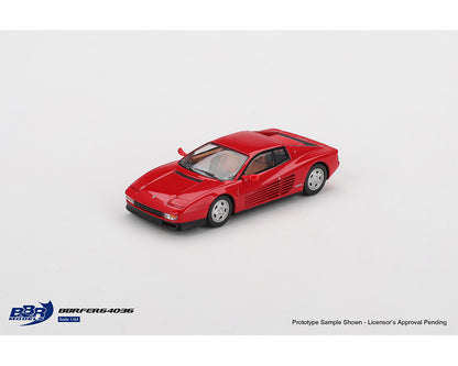 Red model car on a white background with BBR Model logo.