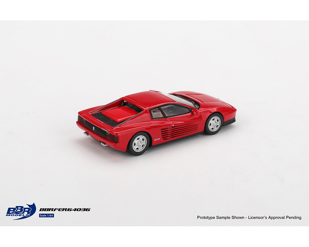 Red model car on a white background with BBR Model logo.