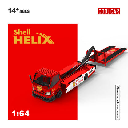 Shell Helix toy truck model on a red background with 'Cool Car' branding.