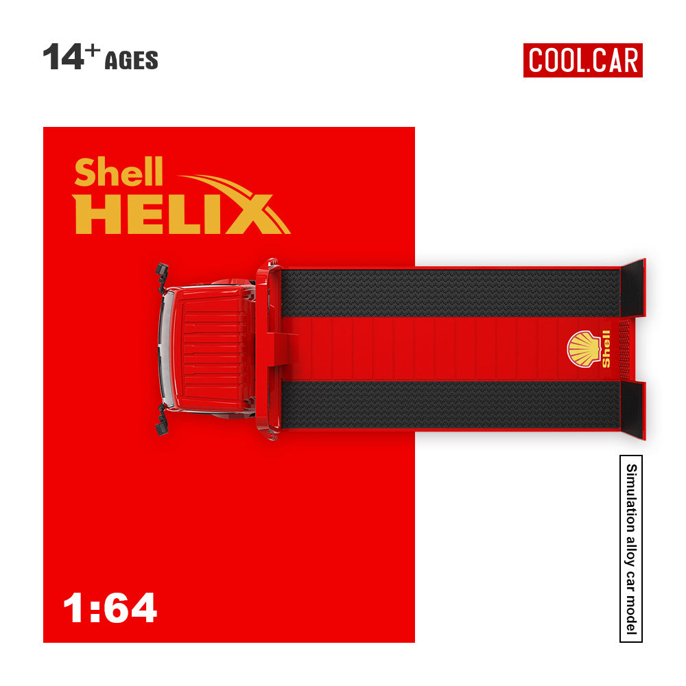 Shell Helix toy truck model on a red background with 'Cool Car' branding.