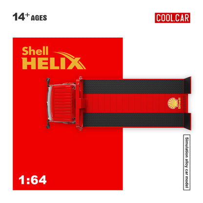 Shell Helix toy truck model on a red background with 'Cool Car' branding.