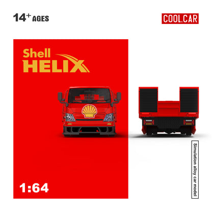 Shell Helix toy truck model on a red background with 'Cool Car' branding.