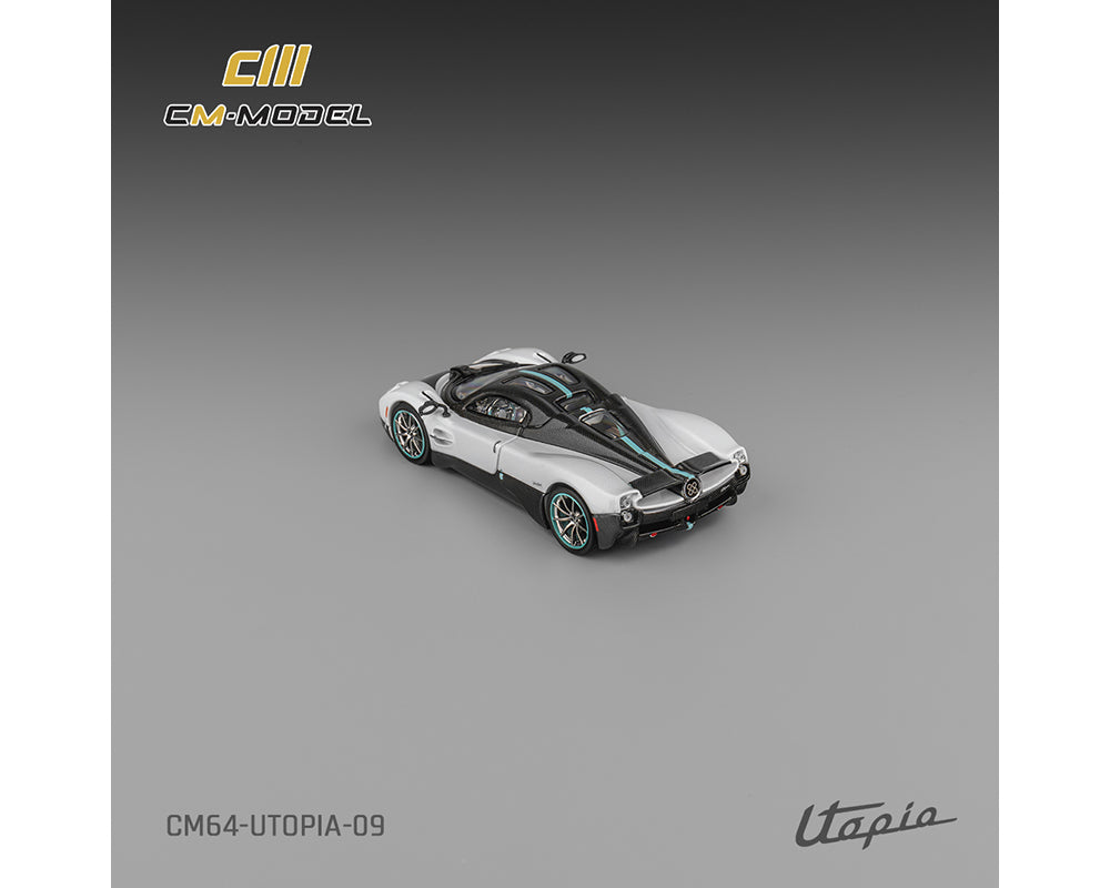 (Coming Soon) CM Model 1:64 Pagani Utopia – Pearl White with Carbon – Limited Edition CM64-UTOPIA-09