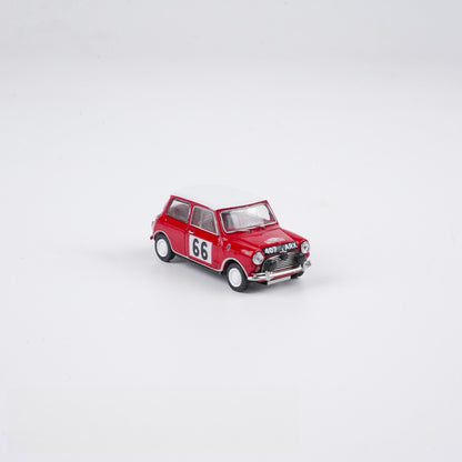 Red toy car with the number 66 on a white background